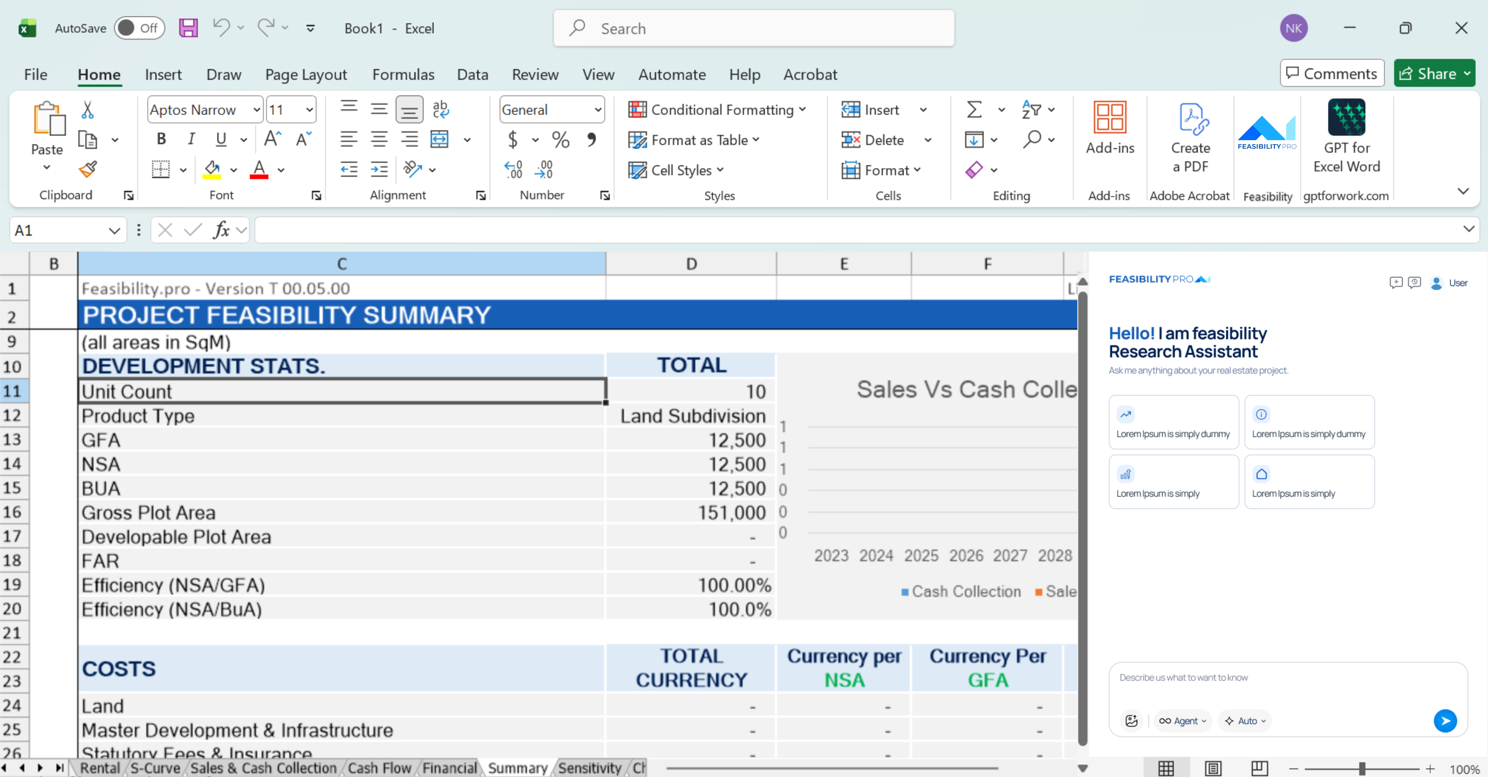Feasibilitypro.AI Excel Add-in